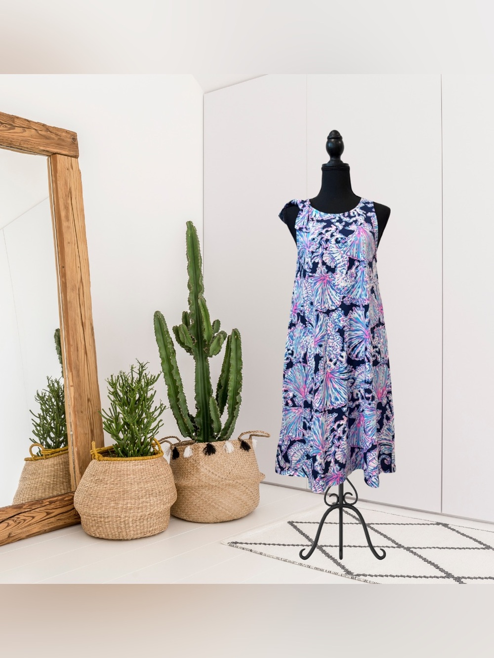 Lilly Pulitzer Luella Sleeveless Bow Shoulder Sea Shell Dress